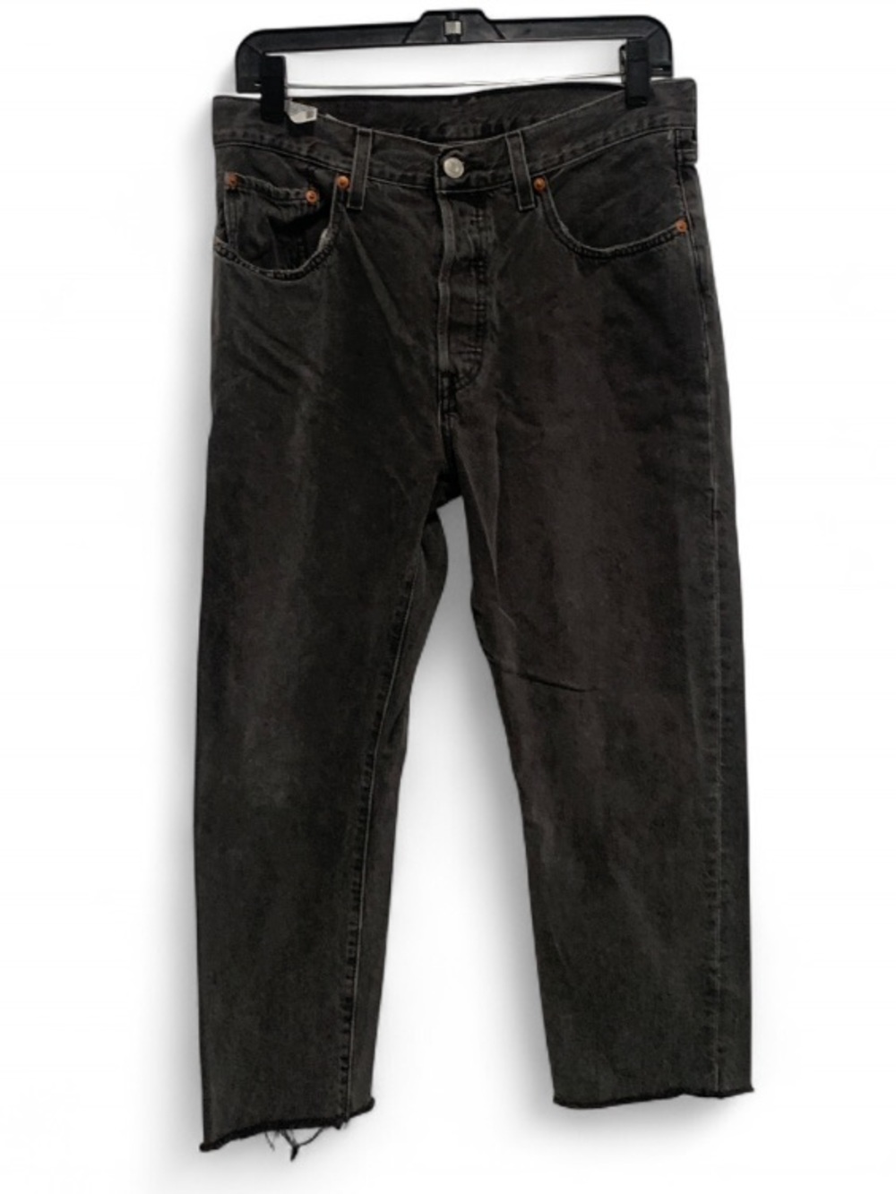 Levi’s 501 Black Washed Button Fly Straight-Leg Jeans